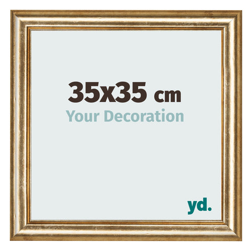Cadre Photo 35x35cm Or Antique MDF Lazio De Face Mesure | Yourdecoration.fr