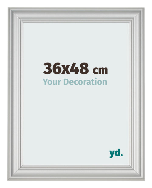 Cadre Photo 36x48cm Argent Mat MDF Lazio De Face Mesure | Yourdecoration.fr