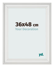 Cadre Photo 36x48cm Blanc Patine MDF Lazio De Face Mesure | Yourdecoration.fr