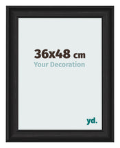 Cadre Photo 36x48cm Noir Grain de Bois MDF Lazio De Face Mesure | Yourdecoration.fr