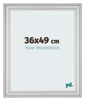 Cadre Photo 36x49cm Argent Mat MDF Lazio De Face Mesure | Yourdecoration.fr