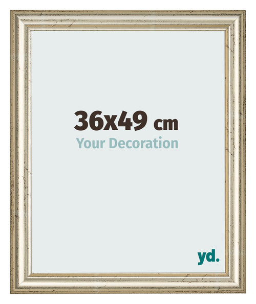 Cadre Photo 36x49cm Brillance Metallique MDF Lazio De Face Mesure | Yourdecoration.fr