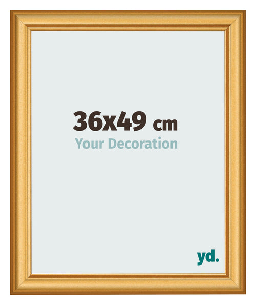 Cadre Photo 36x49cm Or Mat MDF Lazio De Face Mesure | Yourdecoration.fr