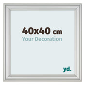 Cadre Photo 40x40cm Argent Mat MDF Lazio De Face Mesure | Yourdecoration.fr