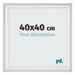 Cadre Photo 40x40cm Blanc Patine MDF Lazio De Face Mesure | Yourdecoration.fr