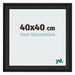Cadre Photo 40x40cm Noir Grain de Bois MDF Lazio De Face Mesure | Yourdecoration.fr