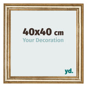 Cadre Photo 40x40cm Or Antique MDF Lazio De Face Mesure | Yourdecoration.fr