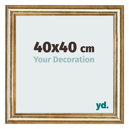 Cadre Photo 40x40cm Or Antique MDF Lazio De Face Mesure | Yourdecoration.fr