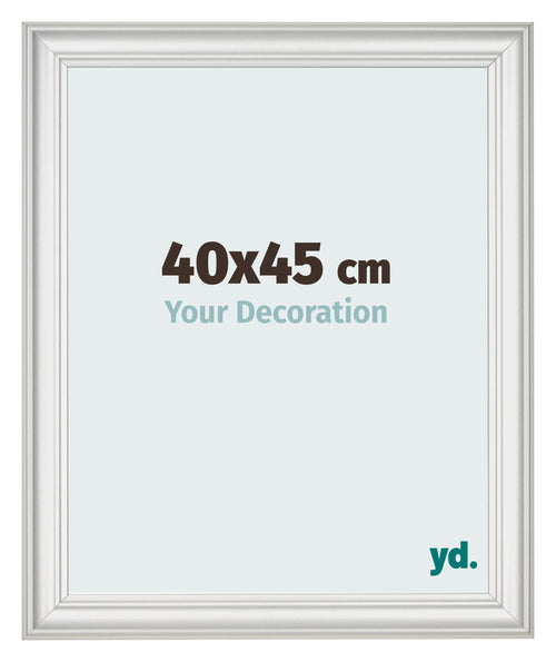 Cadre Photo 40x45cm Blanc Patine MDF Lazio De Face Mesure | Yourdecoration.fr