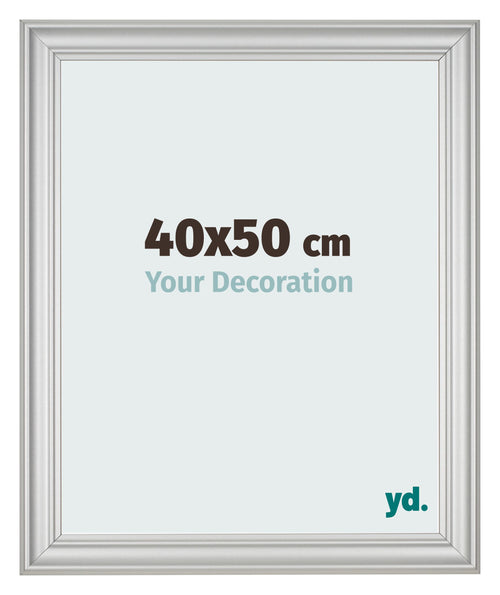 Cadre Photo 40x50cm Argent Mat MDF Lazio De Face Mesure | Yourdecoration.fr