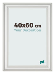 Cadre Photo 40x60cm Blanc Patine MDF Lazio De Face Mesure | Yourdecoration.fr