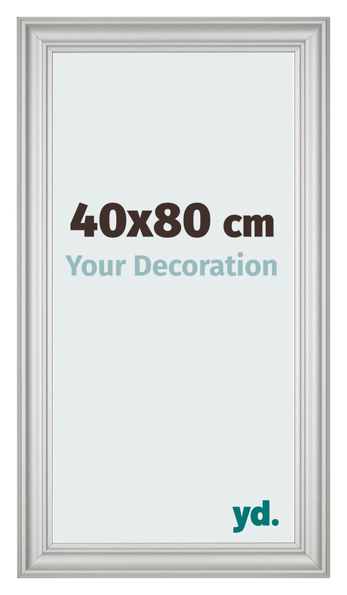 Cadre Photo 40x80cm Argent Mat MDF Lazio De Face Mesure | Yourdecoration.fr