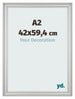 Cadre Photo 42x59 4cm A2 Argent Mat MDF Lazio De Face Mesure | Yourdecoration.fr