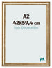Cadre Photo 42x59 4cm A2 Or Antique MDF Lazio De Face Mesure | Yourdecoration.fr