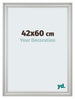 Cadre Photo 42x60cm Argent Mat MDF Lazio De Face Mesure | Yourdecoration.fr