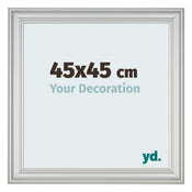 Cadre Photo 45x45cm Argent Mat MDF Lazio De Face Mesure | Yourdecoration.fr
