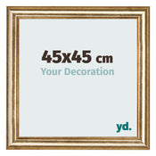 Cadre Photo 45x45cm Or Antique MDF Lazio De Face Mesure | Yourdecoration.fr