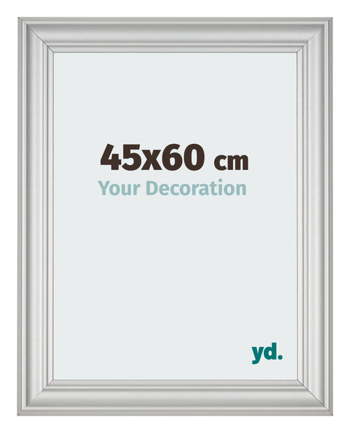 Cadre Photo 45x60cm Argent Mat MDF Lazio De Face Mesure | Yourdecoration.fr