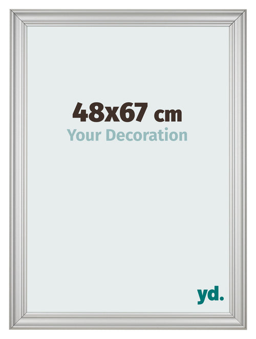 Cadre Photo 48x67cm Argent Mat MDF Lazio De Face Mesure | Yourdecoration.fr
