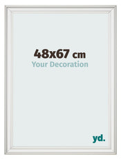 Cadre Photo 48x67cm Blanc Patine MDF Lazio De Face Mesure | Yourdecoration.fr