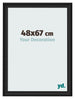 Cadre Photo 48x67cm Noir Grain de Bois MDF Lazio De Face Mesure | Yourdecoration.fr