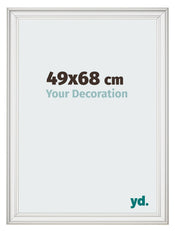 Cadre Photo 49x68cm Blanc Patine MDF Lazio De Face Mesure | Yourdecoration.fr