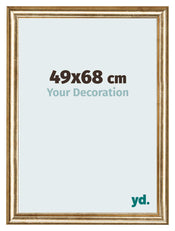 Cadre Photo 49x68cm Or Antique MDF Lazio De Face Mesure | Yourdecoration.fr