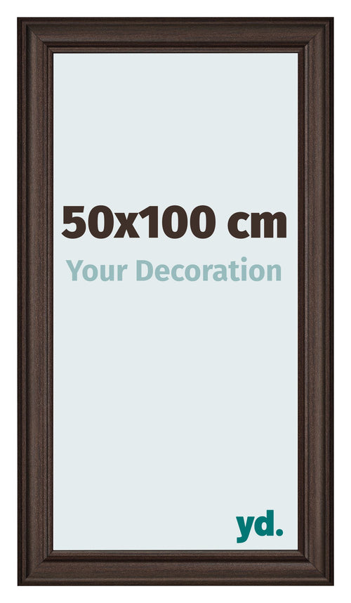 Cadre Photo 50x100cm Chene Fonce MDF Lazio De Face Mesure | Yourdecoration.fr