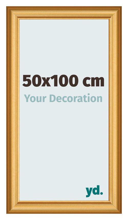 Cadre Photo 50x100cm Or Mat MDF Lazio De Face Mesure | Yourdecoration.fr