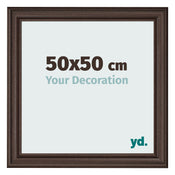 Cadre Photo 50x50cm Chene Fonce MDF Lazio De Face Mesure | Yourdecoration.fr