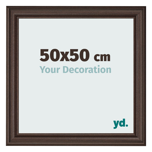 Cadre Photo 50x50cm Chene Fonce MDF Lazio De Face Mesure | Yourdecoration.fr