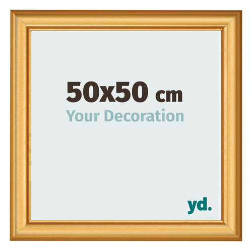 Cadre Photo 50x50cm Or Mat MDF Lazio De Face Mesure | Yourdecoration.fr