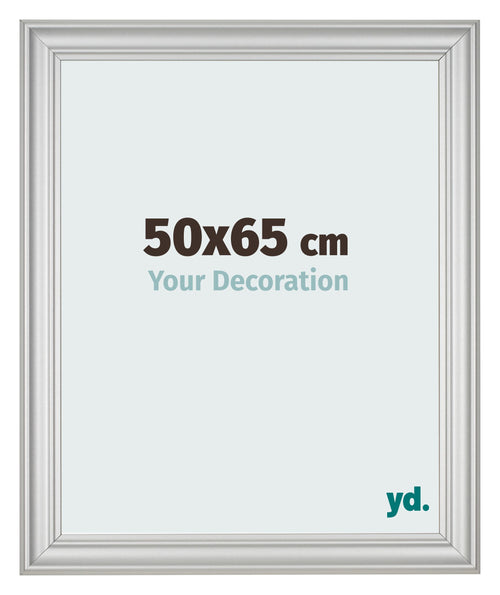 Cadre Photo 50x65cm Argent Mat MDF Lazio De Face Mesure | Yourdecoration.fr
