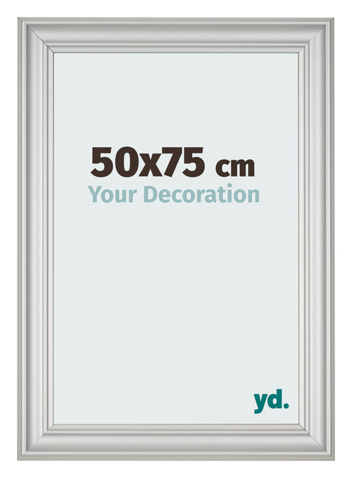 Cadre Photo 50x75cm Argent Mat MDF Lazio De Face Mesure | Yourdecoration.fr