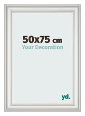 Cadre Photo 50x75cm Blanc Patine MDF Lazio De Face Mesure | Yourdecoration.fr