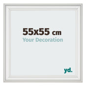 Cadre Photo 55x55cm Blanc Patine MDF Lazio De Face Mesure | Yourdecoration.fr