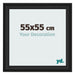 Cadre Photo 55x55cm Noir Grain de Bois MDF Lazio De Face Mesure | Yourdecoration.fr