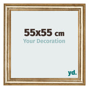 Cadre Photo 55x55cm Or Antique MDF Lazio De Face Mesure | Yourdecoration.fr