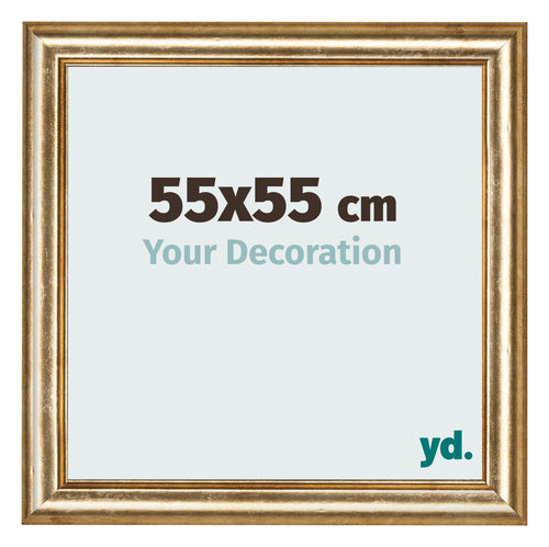 Cadre Photo 55x55cm Or Antique MDF Lazio De Face Mesure | Yourdecoration.fr