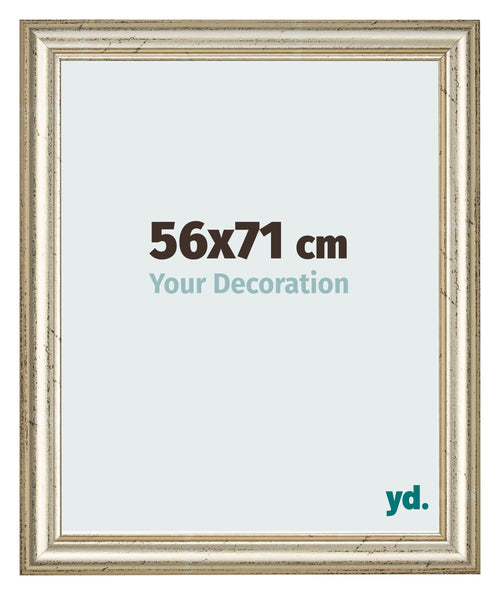 Cadre Photo 56x71cm Brillance Metallique MDF Lazio De Face Mesure | Yourdecoration.fr