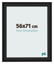 Cadre Photo 56x71cm Noir Grain de Bois MDF Lazio De Face Mesure | Yourdecoration.fr