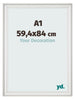 Cadre Photo 59 4x84cm A1 Blanc Patine MDF Lazio De Face Mesure | Yourdecoration.fr
