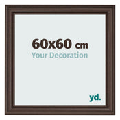 Cadre Photo 60x60cm Chene Fonce MDF Lazio De Face Mesure | Yourdecoration.fr