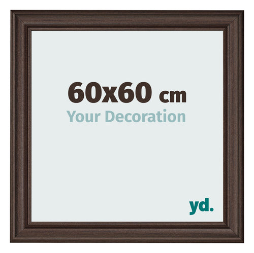Cadre Photo 60x60cm Chene Fonce MDF Lazio De Face Mesure | Yourdecoration.fr
