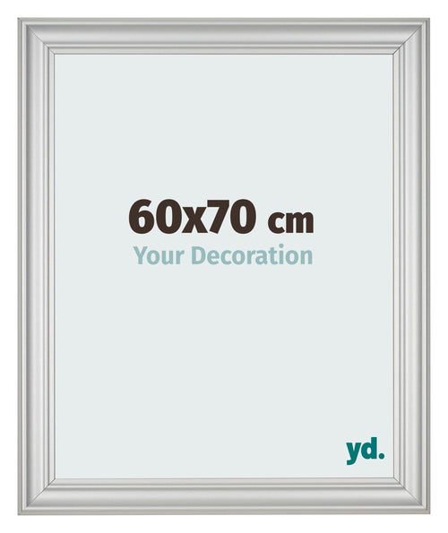 Cadre Photo 60x70cm Argent Mat MDF Lazio De Face Mesure | Yourdecoration.fr