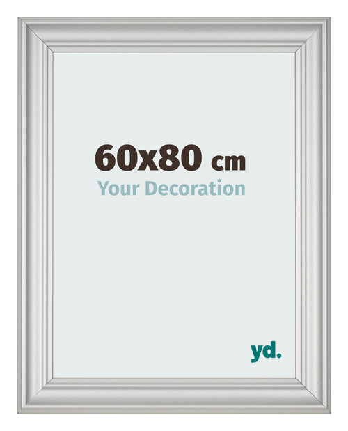 Cadre Photo 60x80cm Argent Mat MDF Lazio De Face Mesure | Yourdecoration.fr