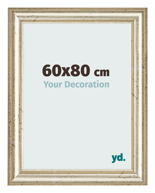 Cadre Photo 60x80cm Brillance Metallique MDF Lazio De Face Mesure | Yourdecoration.fr