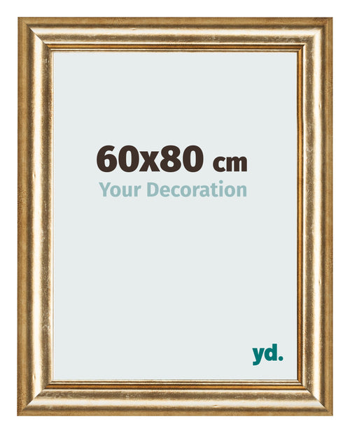 Cadre Photo 60x80cm Or Antique MDF Lazio De Face Mesure | Yourdecoration.fr