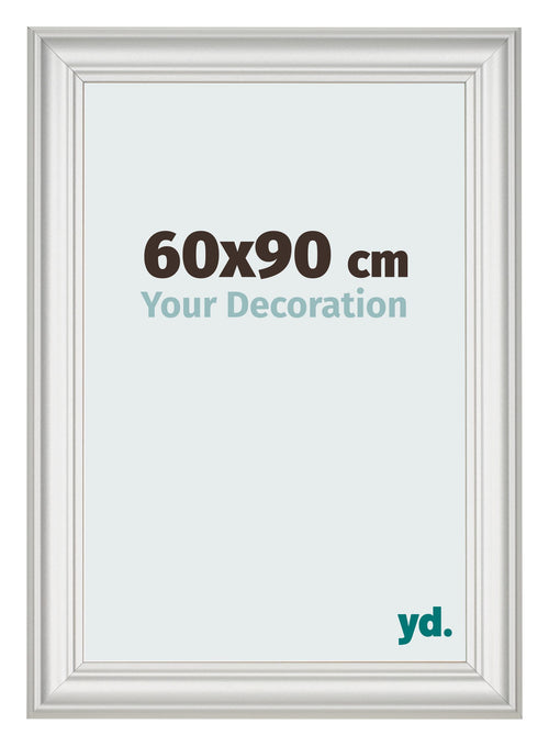Cadre Photo 60x90cm Blanc Patine MDF Lazio De Face Mesure | Yourdecoration.fr