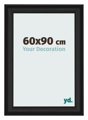 Cadre Photo 60x90cm Noir Grain de Bois MDF Lazio De Face Mesure | Yourdecoration.fr